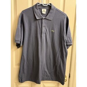 LACOSTE Men's Gray Pique Cotton Short Sleeve Polo Shirt Size 6 XL EUC